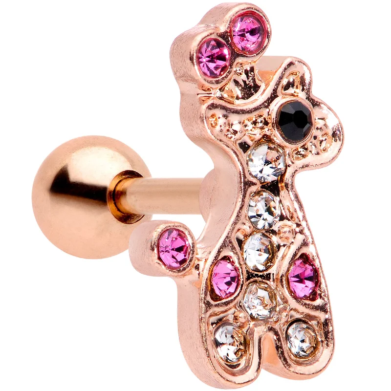 Women's Earrings – Elegant Designs for Every Personality--16 Gauge 1/4 Clear Pink Gem Rose Gold Tone Giraffe Cartilage Tragus Women's Earrings – Elegant Designs for Every Personality--16 Gauge 1/4 Clear Pink Gem Rose Gold Tone Giraffe Cartilage Tragus