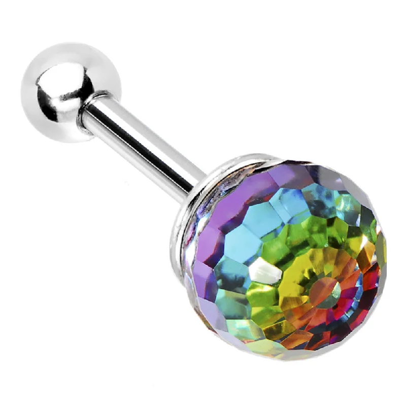 Women's Earrings – Elegant Designs for Every Personality--Crystal Aurora Rainbow Ball CartilageTragus Earring