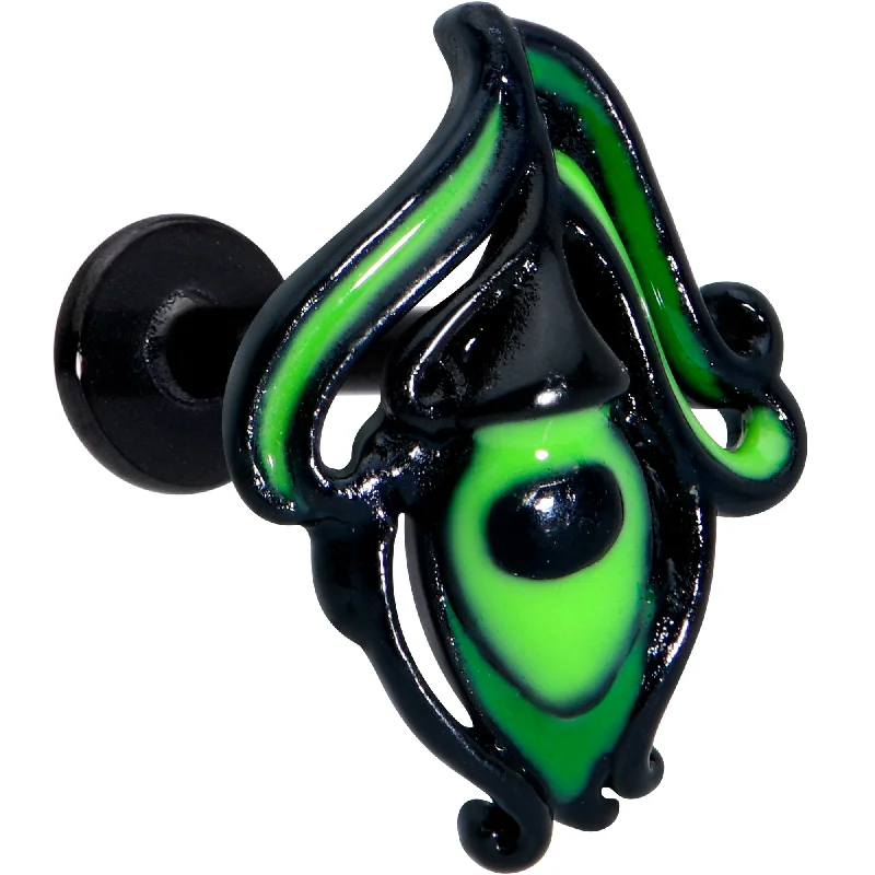 Lip Rings for a Unique Touch16 Gauge 5/16 Black Striking Peacock Feather Labret Monroe Tragus