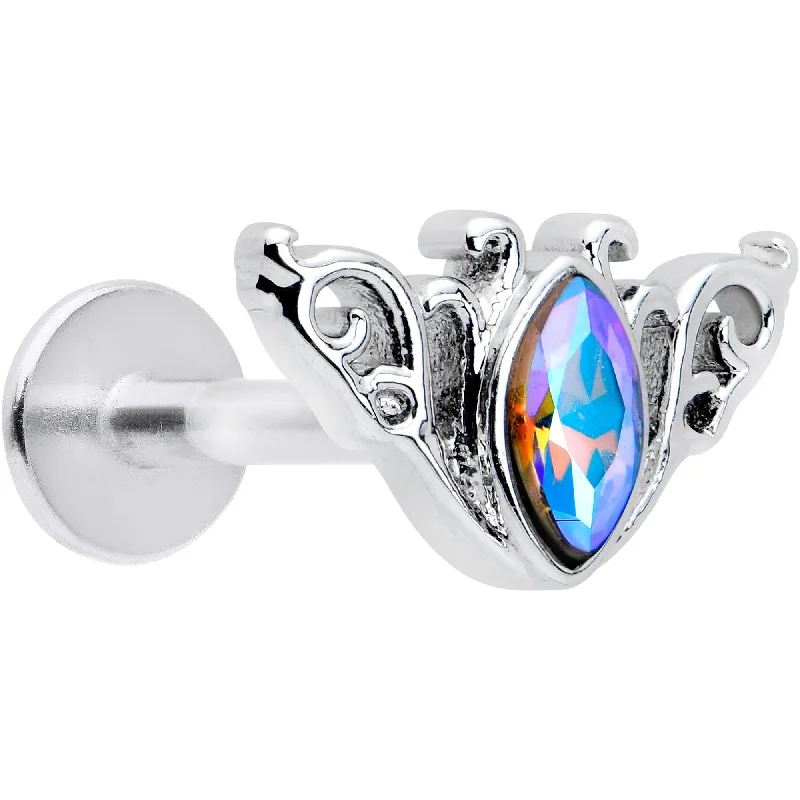 Women's Earrings – Elegant Designs for Every Personality--16 Gauge 5/16 Aurora Gem Deco Waves Labret Monroe Tragus