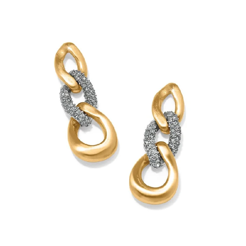 Women's Earrings – Elegant Designs for Every Personality--Cleo Pave Link Post Drop Earrings