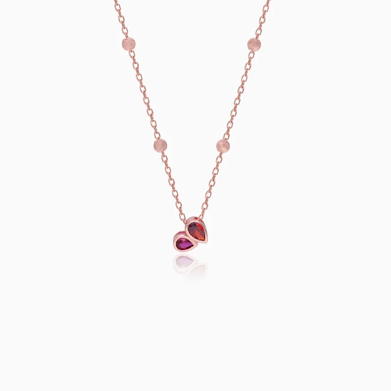 Shop Classic Women's Necklaces & Pendants with a Modern Twist-Rose Gold Crimson Heart Necklace Shop Classic Women's Necklaces & Pendants with a Modern Twist-Rose Gold Crimson Heart Necklace