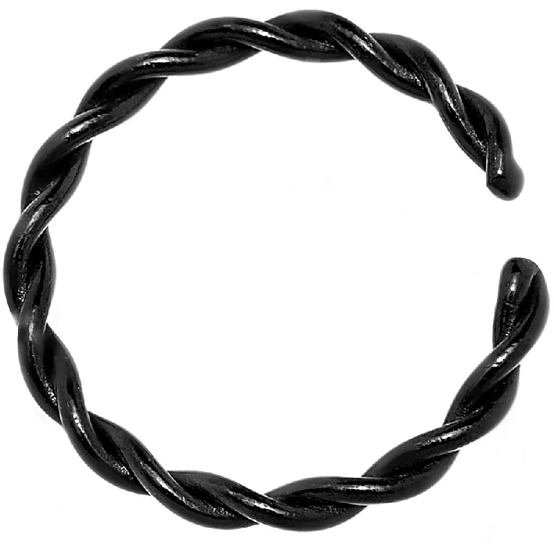 Nose Rings for Classic and Timeless Fashion -18 Gauge 5/16 Black IP Annealed Steel Seamless Braided Circular Ring Nose Rings for Classic and Timeless Fashion -18 Gauge 5/16 Black IP Annealed Steel Seamless Braided Circular Ring