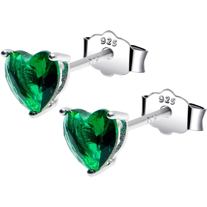 Women's Earrings – Elegant Designs for Every Personality--5mm CZ Heart 925 Sterling Silver May Birthstone Stud Earrings Women's Earrings – Elegant Designs for Every Personality--5mm CZ Heart 925 Sterling Silver May Birthstone Stud Earrings
