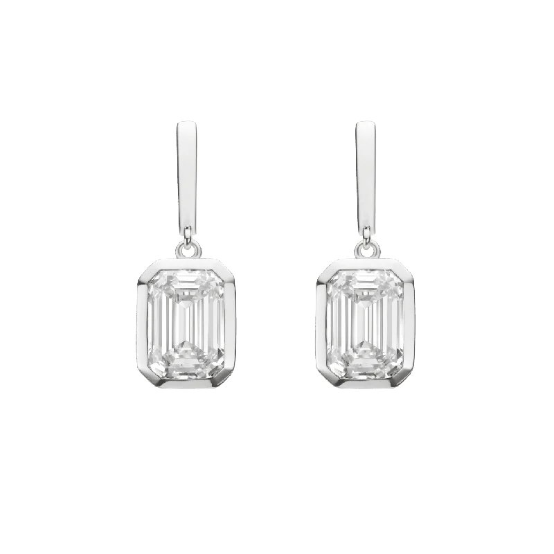 Women's Earrings – Elegant Designs for Every Personality--The Emerald Bezel Drop Earrings