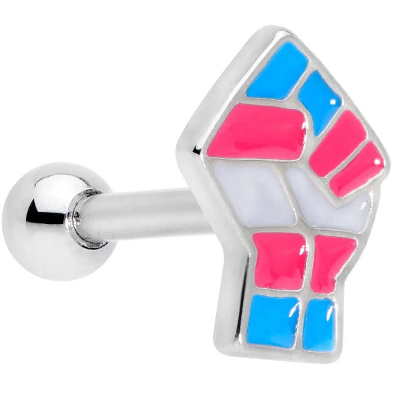 Women's Earrings – Elegant Designs for Every Personality--16 Gauge 1/4 Transgender Pride Fist Tragus Cartilage Earring Women's Earrings – Elegant Designs for Every Personality--16 Gauge 1/4 Transgender Pride Fist Tragus Cartilage Earring
