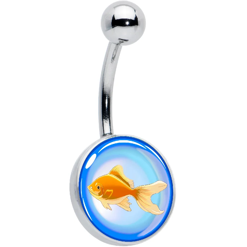 Unique Belly Rings with Creative Details -Gold Fish Belly Ring