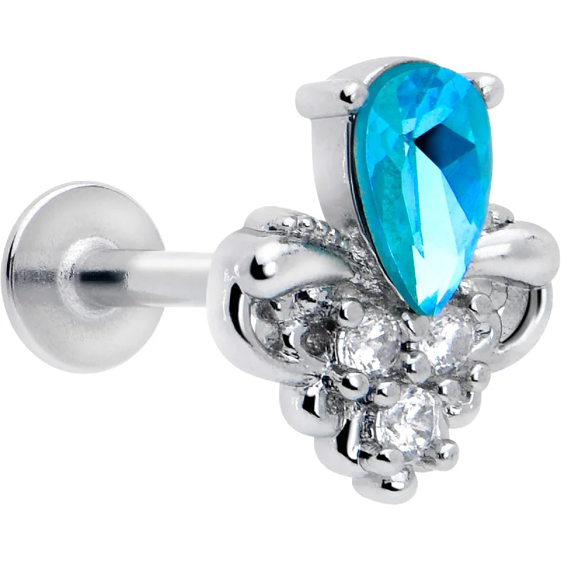 Lip Rings for Bold, Edgy Styles16 Gauge 5/16 Blue Gem Style Simplicity Labret Monroe Tragus Lip Rings for Bold, Edgy Styles16 Gauge 5/16 Blue Gem Style Simplicity Labret Monroe Tragus