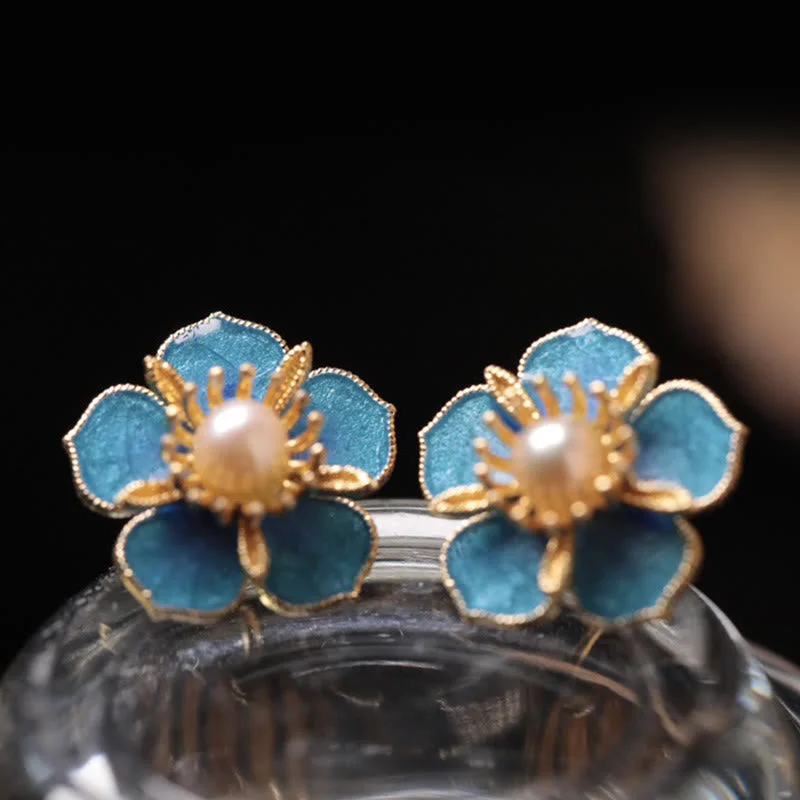 Women's Earrings – Elegant Designs for Every Personality--Buddha Stones Peach Blossom Pearl Happiness Stud Earrings