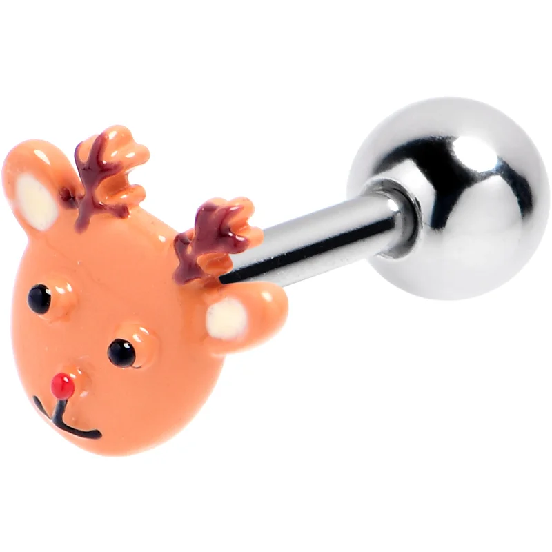Women's Earrings – Elegant Designs for Every Personality--16 Gauge 5/16 Santa's Reindeer Cartilage Tragus Earring