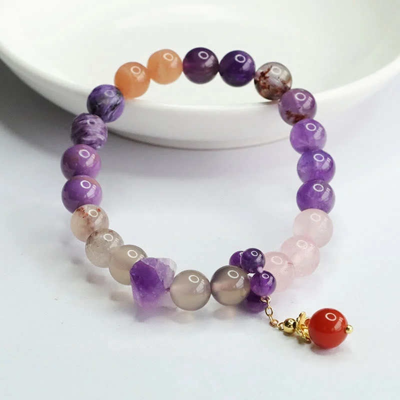 Stylish Gold and Silver Bangles for Women-Buddha Stones Natural Amethyst Crystal Inner Peace Healing Bead Charm Bracelet Stylish Gold and Silver Bangles for Women-Buddha Stones Natural Amethyst Crystal Inner Peace Healing Bead Charm Bracelet