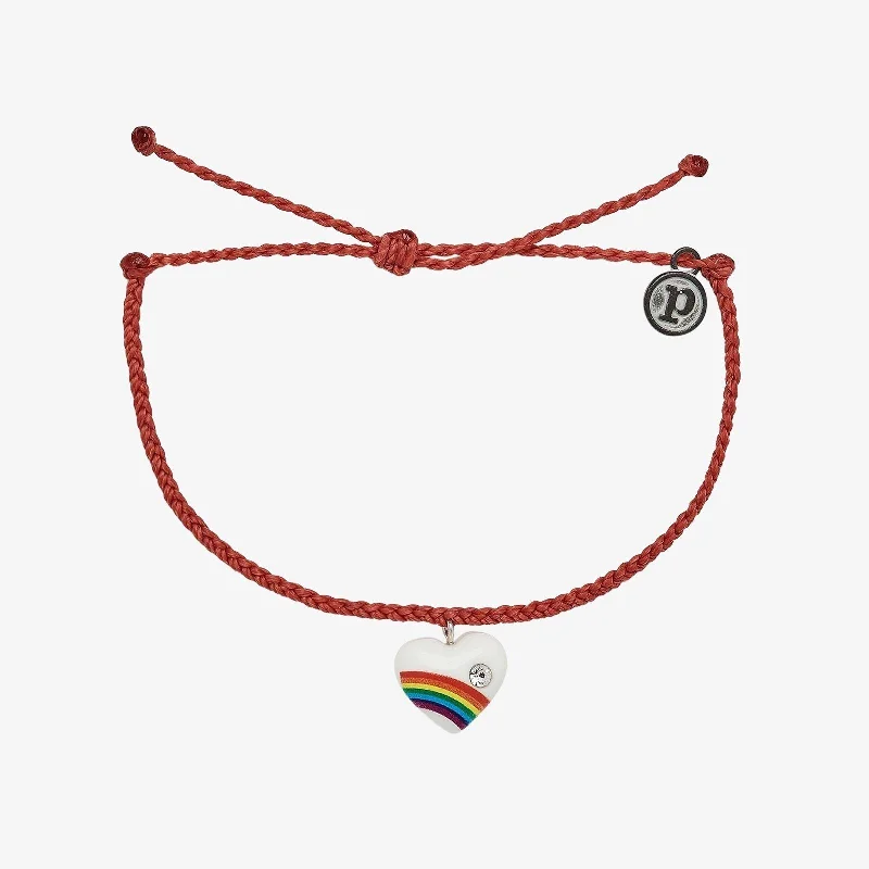 Personalized Gemstone Bangles for Women-Vintage Heart Charm
