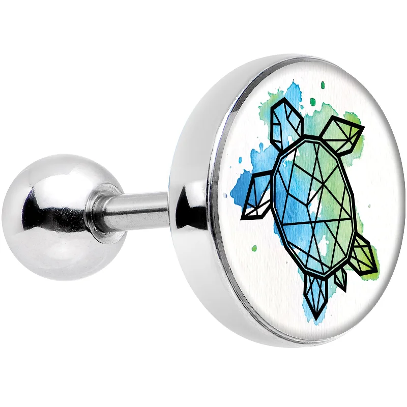 Women's Earrings – Elegant Designs for Every Personality--16 Gauge 1/4 Watercolor Geometric Turtle Tragus Cartilage Earring Women's Earrings – Elegant Designs for Every Personality--16 Gauge 1/4 Watercolor Geometric Turtle Tragus Cartilage Earring