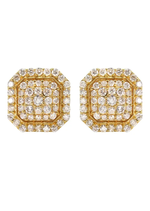 Shop Durable Men's Earrings for Everyday Wear-14K Yellow Gold Diamond Earrings For Men | 1 Carat | 3.29 Grams Shop Durable Men's Earrings for Everyday Wear-14K Yellow Gold Diamond Earrings For Men | 1 Carat | 3.29 Grams