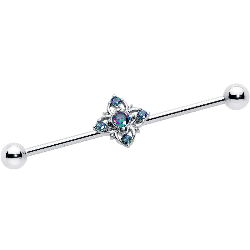 Women's Earrings – Elegant Designs for Every Personality--14 Gauge Vitrail CZ Gem Beauty Cross Industrial Barbell 38mm Women's Earrings – Elegant Designs for Every Personality--14 Gauge Vitrail CZ Gem Beauty Cross Industrial Barbell 38mm