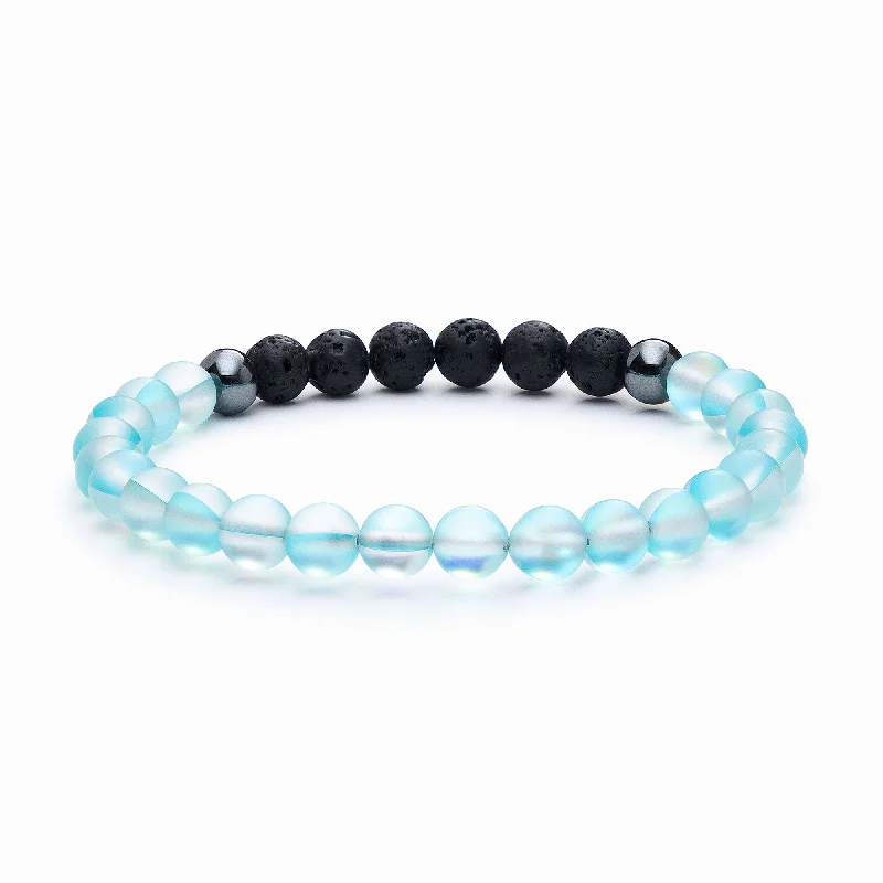 Bohemian Bangles for Women-Glow Glass (Blue)