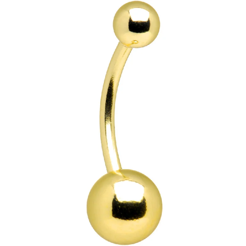 Belly Rings with Colorful Stones for Bold Fashion -Gold Electro Titanium Belly Ring -1/2 Belly Rings with Colorful Stones for Bold Fashion -Gold Electro Titanium Belly Ring -1/2