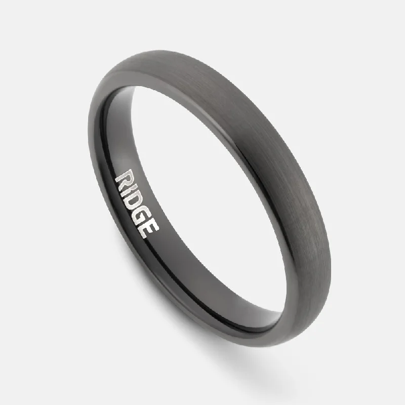 Top Men's Rings – Crafted for Every Style  Ridge 4mm Rounded Ring Set - Gunmetal