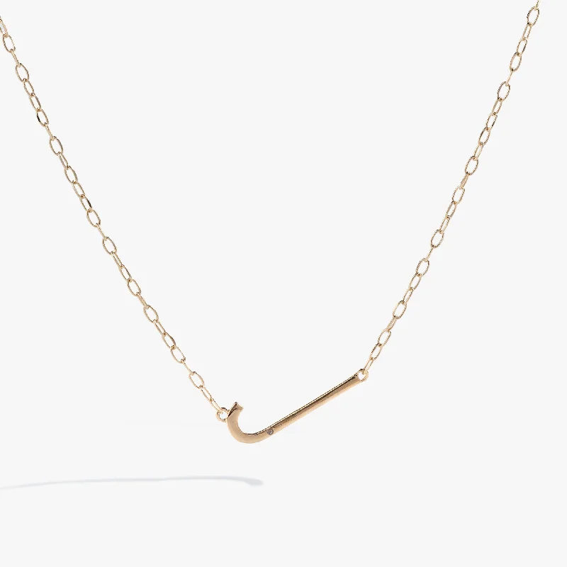 Shop Classic Women's  Necklaces & Pendants with a Modern Twist-Initial J Precious Elongated Necklace