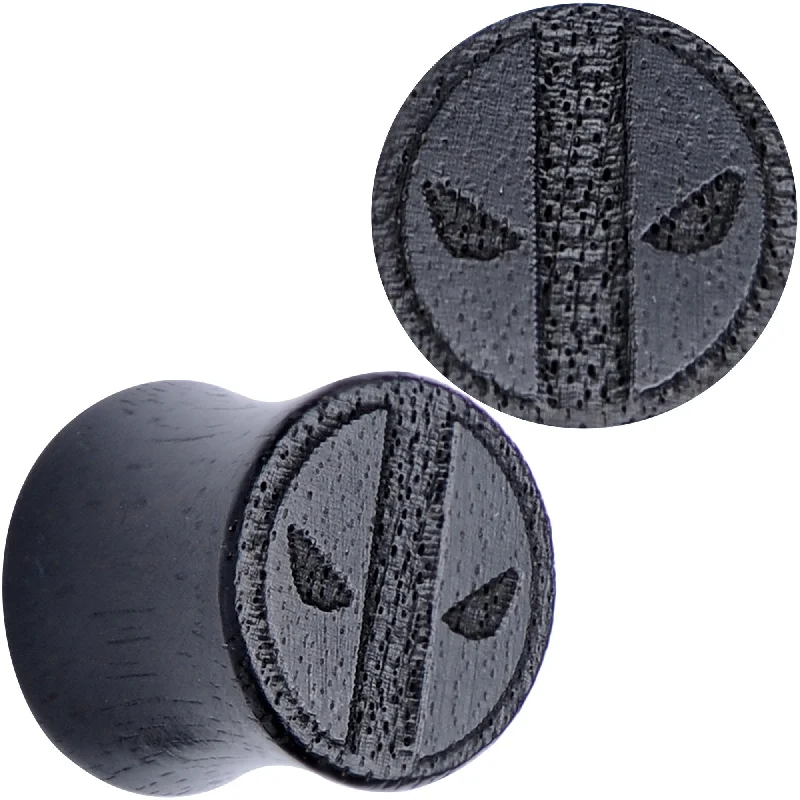 Women's Earrings – Elegant Designs for Every Personality--Licensed Marvel Deadpool Iron Wood Saddle Plug Set