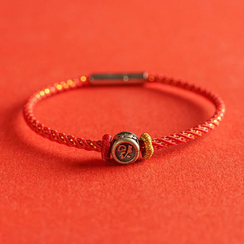 Men's Fashionable Bracelets with Adjustable Fits-Buddha Stones Braided String 925 Sterling Silver Fu Character Faith Bracelet Men's Fashionable Bracelets with Adjustable Fits-Buddha Stones Braided String 925 Sterling Silver Fu Character Faith Bracelet