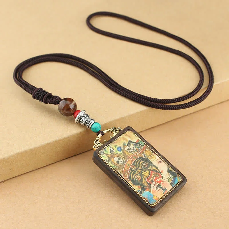 Shop Classic Women's Necklaces & Pendants with a Modern Twist-Buddha Stones Tibet God of Wealth Thangka Ebony Peace Necklace Pendant Shop Classic Women's Necklaces & Pendants with a Modern Twist-Buddha Stones Tibet God of Wealth Thangka Ebony Peace Necklace Pendant