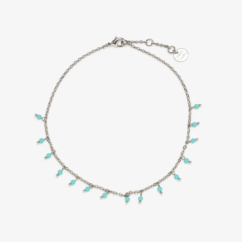 Bold Anklets for Creative Fashion-Floating Gemstone Anklet