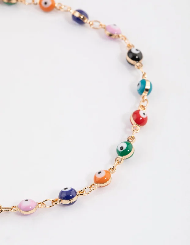 Stunning Anklets for Fashion-Forward Fashionistas-Gold Evil Eye Layered Chain Anklet Stunning Anklets for Fashion-Forward Fashionistas-Gold Evil Eye Layered Chain Anklet