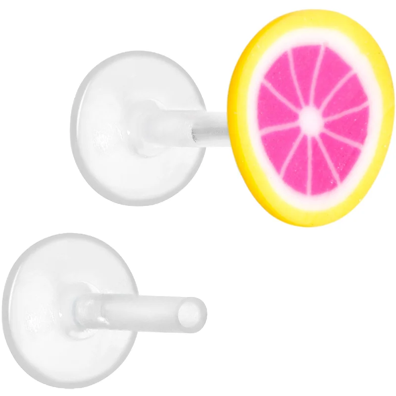 Women's Earrings – Elegant Designs for Every Personality--Handcrafted 1/4 5/16 Bioplast Juicy Grapefruit Push In Cartilage Earring
