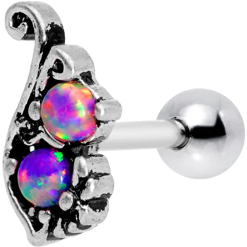 Women's Earrings – Elegant Designs for Every Personality--16 Gauge 1/4 Purple Synthetic Opal Chunk Tragus Cartilage Earring Women's Earrings – Elegant Designs for Every Personality--16 Gauge 1/4 Purple Synthetic Opal Chunk Tragus Cartilage Earring
