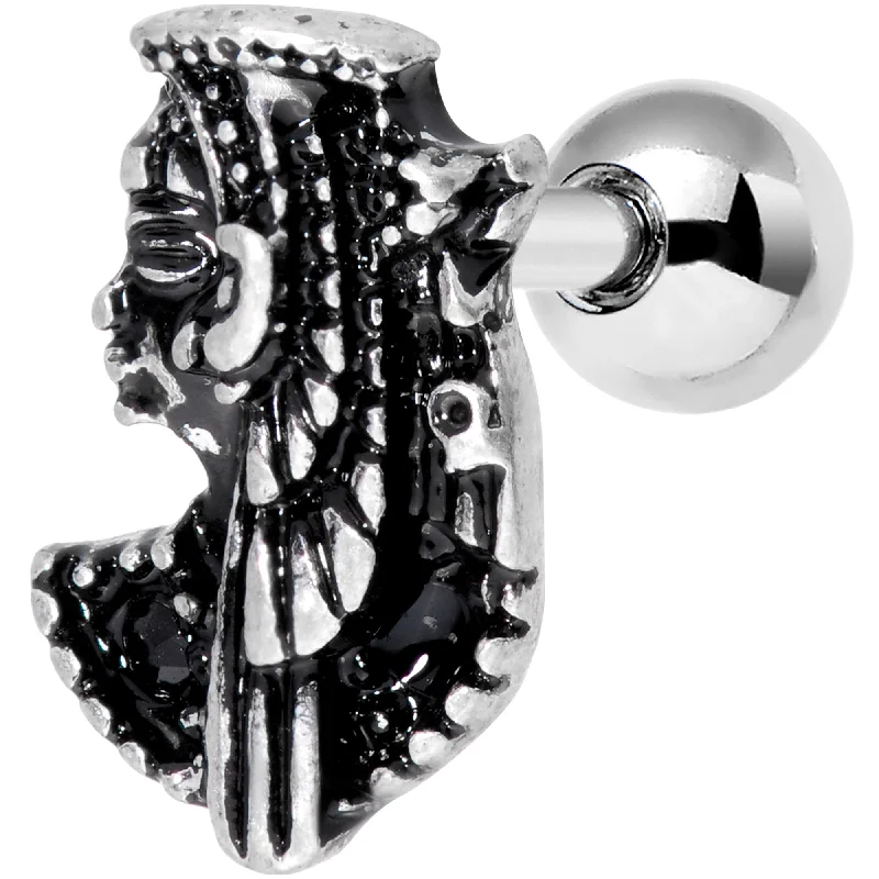 Women's Earrings – Elegant Designs for Every Personality--16 Gauge 1/4 Black Gem Egypt Cleopatra Anubis Cartilage Tragus Earring Women's Earrings – Elegant Designs for Every Personality--16 Gauge 1/4 Black Gem Egypt Cleopatra Anubis Cartilage Tragus Earring