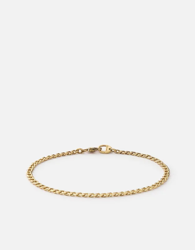 Gold-Plated Beaded Bracelets for Men-Annex Cuban Chain Bracelet II, 14k Gold