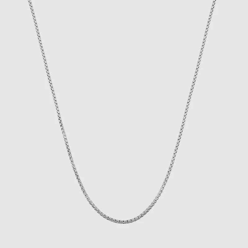 Exclusive Men's Necklaces & Pendants for the Modern Gentleman-Round Box Chain (Silver) 2mm Exclusive Men's Necklaces & Pendants for the Modern Gentleman-Round Box Chain (Silver) 2mm