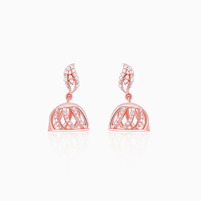 Women's Earrings – Elegant Designs for Every Personality--Rose Gold Shamli Jhumki Earrings