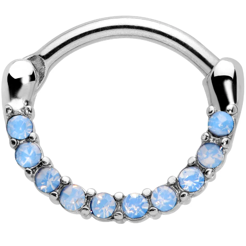 Women's Earrings – Elegant Designs for Every Personality--16 Gauge 5/16 Light Blue Gem Paved Cartilage Clicker
