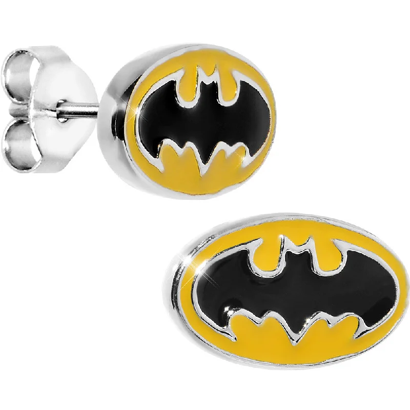 Women's Earrings – Elegant Designs for Every Personality--Officially Licensed Batman Yellow Stud Earrings Women's Earrings – Elegant Designs for Every Personality--Officially Licensed Batman Yellow Stud Earrings