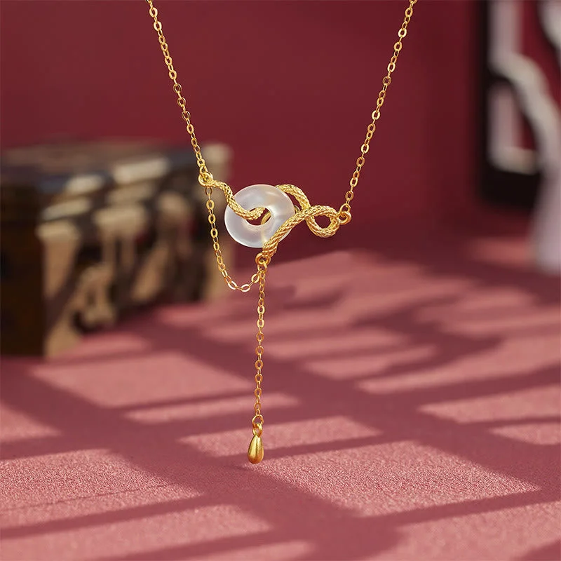 Shop Classic Women's Necklaces & Pendants with a Modern Twist-Buddha Stones Chalcedony Peace Buckle 925 Sterling Silver Golden Year Of The Snake Prosperity Necklace Pendant Shop Classic Women's Necklaces & Pendants with a Modern Twist-Buddha Stones Chalcedony Peace Buckle 925 Sterling Silver Golden Year Of The Snake Prosperity Necklace Pendant