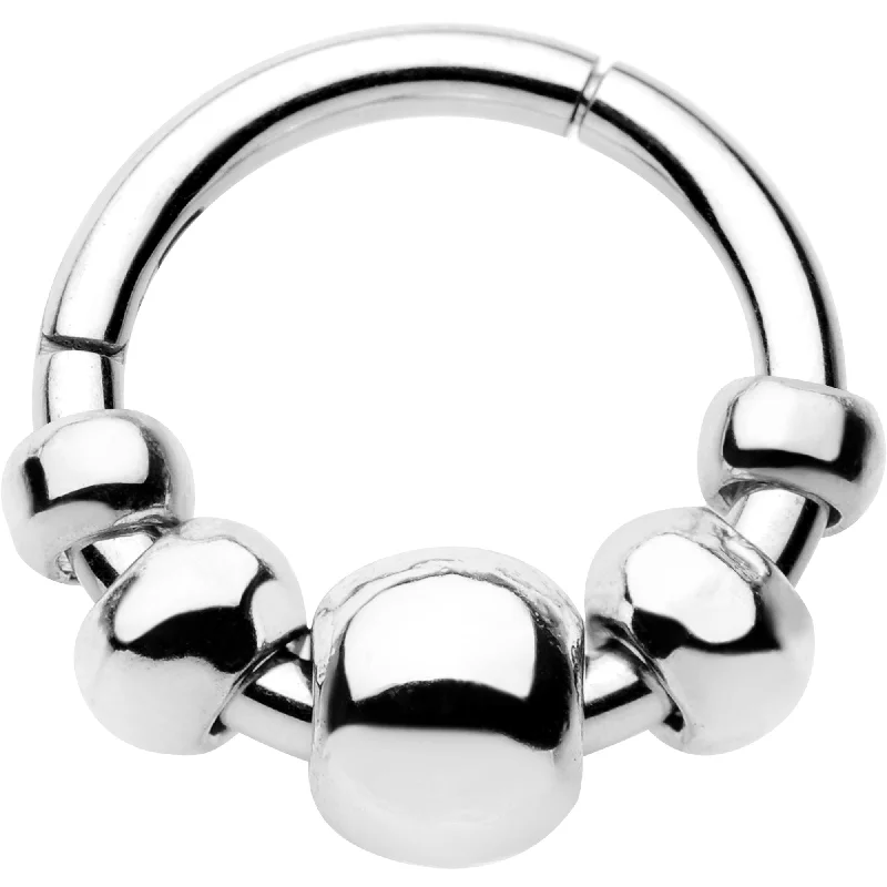 Elegant Lip Rings for Effortless Style16 Gauge 5/16 Chunky Beads Hinged Segment Ring