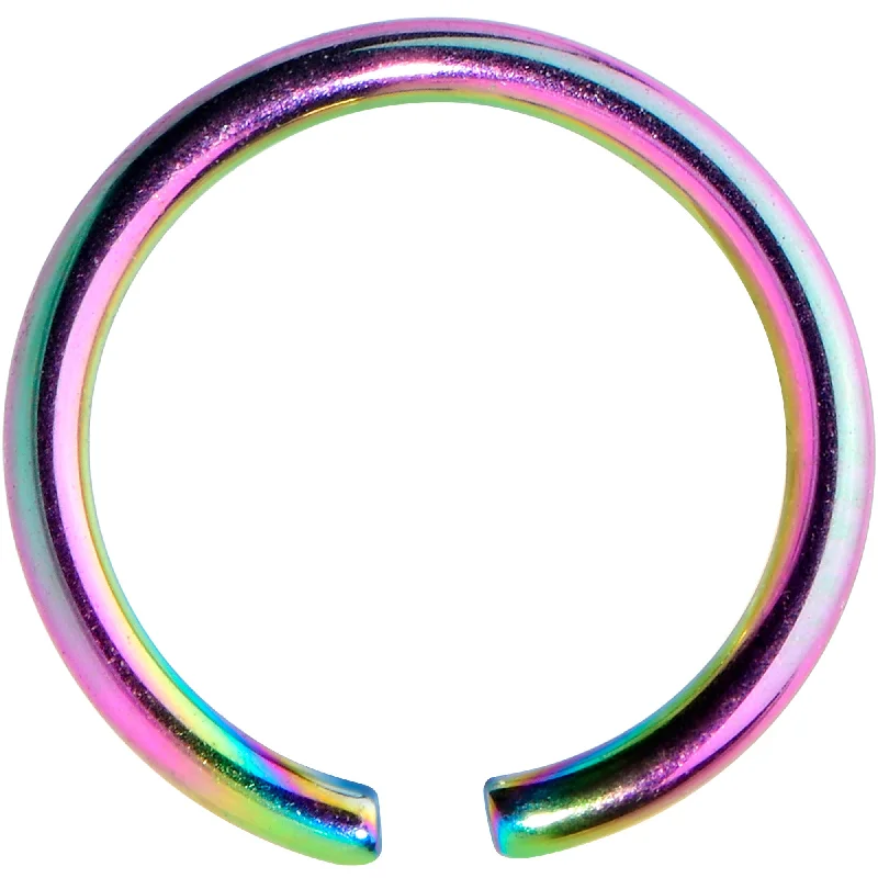 Non-Piercing Nose Rings -20 Gauge 1/4 Rainbow PVD Grade 23 Titanium Bendable Hoop Ring Non-Piercing Nose Rings -20 Gauge 1/4 Rainbow PVD Grade 23 Titanium Bendable Hoop Ring