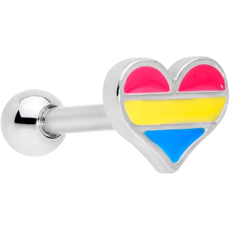 Women's Earrings – Elegant Designs for Every Personality--16 Gauge 1/4 Pansexual Pride Heart Cartilage Tragus Earring Women's Earrings – Elegant Designs for Every Personality--16 Gauge 1/4 Pansexual Pride Heart Cartilage Tragus Earring