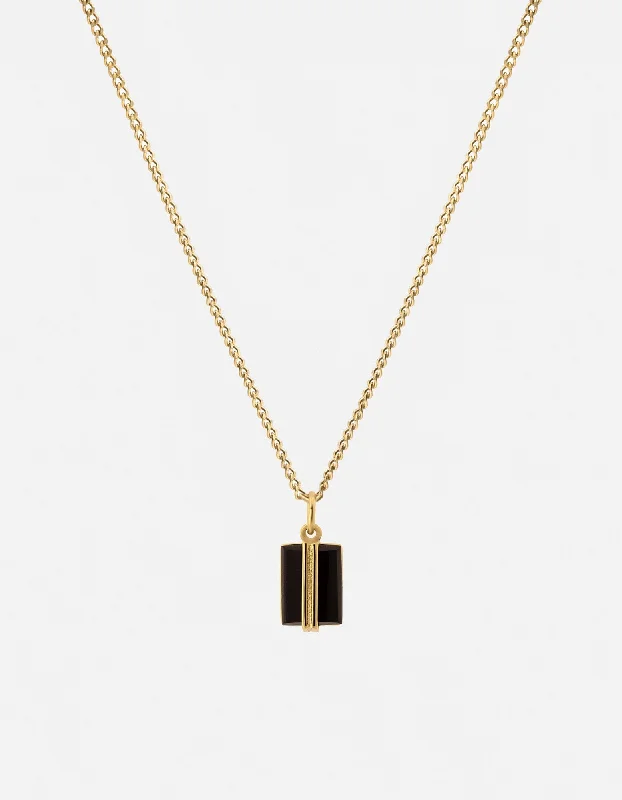 Exclusive Men's Necklaces & Pendants for the Modern Gentleman-Paolo Onyx Necklace, Gold Vermeil Exclusive Men's Necklaces & Pendants for the Modern Gentleman-Paolo Onyx Necklace, Gold Vermeil
