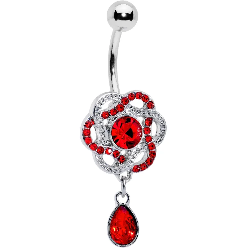 Stunning Belly Rings for Trendy Women -Red Gem Celtic Knot Elegance Dangle Belly Ring Stunning Belly Rings for Trendy Women -Red Gem Celtic Knot Elegance Dangle Belly Ring