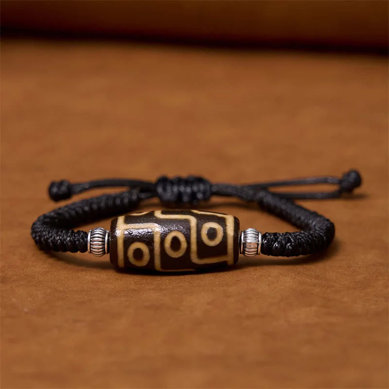 Stylish Bracelets for Men with Unique Shapes-Buddha Stones Tibetan Nine-Eye Dzi Bead Three-eyed Dzi Bead Wealth Protection Rope Bracelet Stylish Bracelets for Men with Unique Shapes-Buddha Stones Tibetan Nine-Eye Dzi Bead Three-eyed Dzi Bead Wealth Protection Rope Bracelet