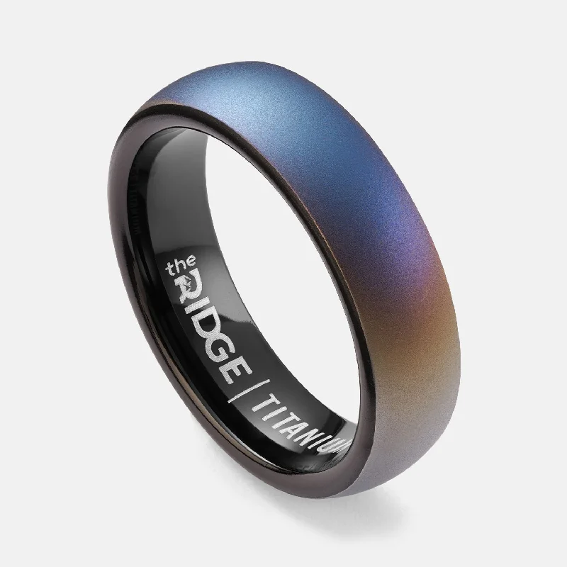 Top Men's Rings – Crafted for Every Style  Ridge 6mm Rounded Ring Set - Burnt Titanium
