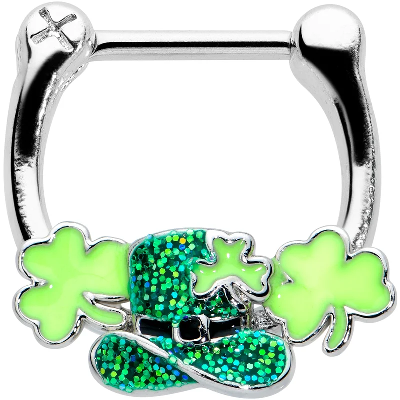 Women's Earrings – Elegant Designs for Every Personality--16 Gauge 5/16 Glitter Top Hat Shamrock St Patricks Cartilage Clicker Women's Earrings – Elegant Designs for Every Personality--16 Gauge 5/16 Glitter Top Hat Shamrock St Patricks Cartilage Clicker