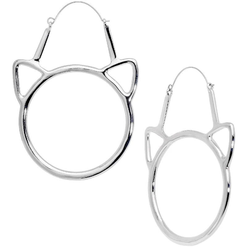 Women's Earrings – Elegant Designs for Every Personality--Simple Cut Out Cat Lover Extraordinaire Tunnel Plug Earrings