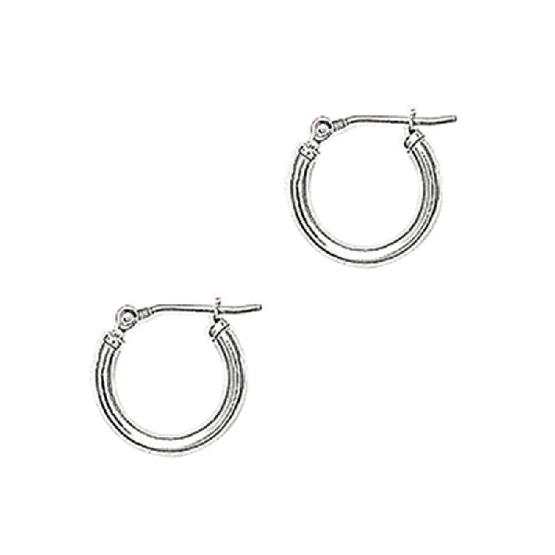 Women's Earrings – Elegant Designs for Every Personality--14KT White Gold 2mm 9/16 Inch Hoop Earrings Women's Earrings – Elegant Designs for Every Personality--14KT White Gold 2mm 9/16 Inch Hoop Earrings
