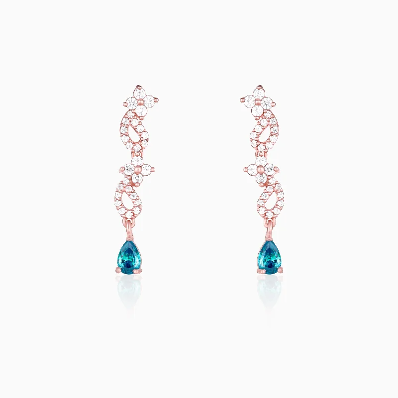 Women's Earrings – Elegant Designs for Every Personality--Rose Gold Blue Moon Earrings