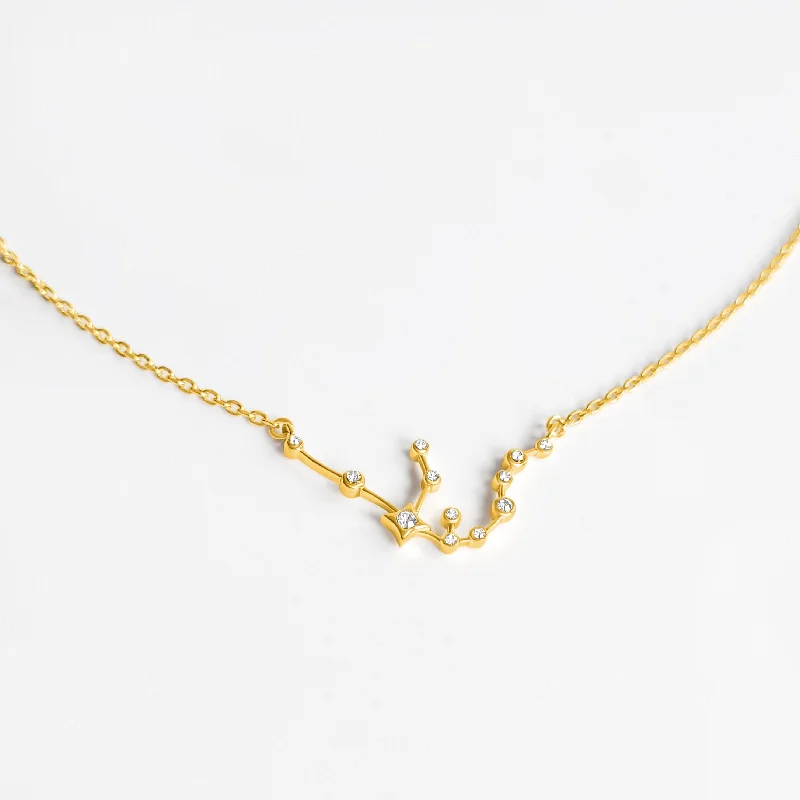 Shop Classic Women's  Necklaces & Pendants with a Modern Twist-Zodiac Constellation Pendant (Aquarius) - Gold