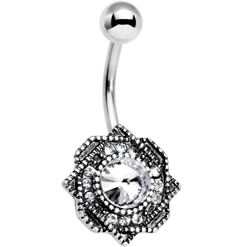 Beautiful Belly Rings with Elegant Touch -Clear Clear Gem Sophisticated Star Belly Ring Beautiful Belly Rings with Elegant Touch -Clear Clear Gem Sophisticated Star Belly Ring
